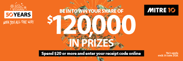 Mitre 10 50th Birthday Prize draw Imagery